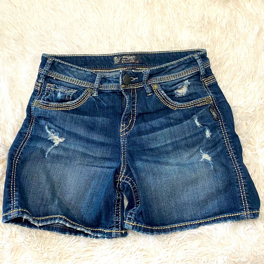 Suki Women’s Distressed Jean Shorts